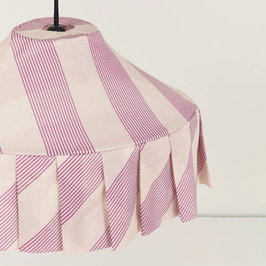 Pendant Lampshade Diam. 50cm Nicole - Lilac Diagonal Stripes