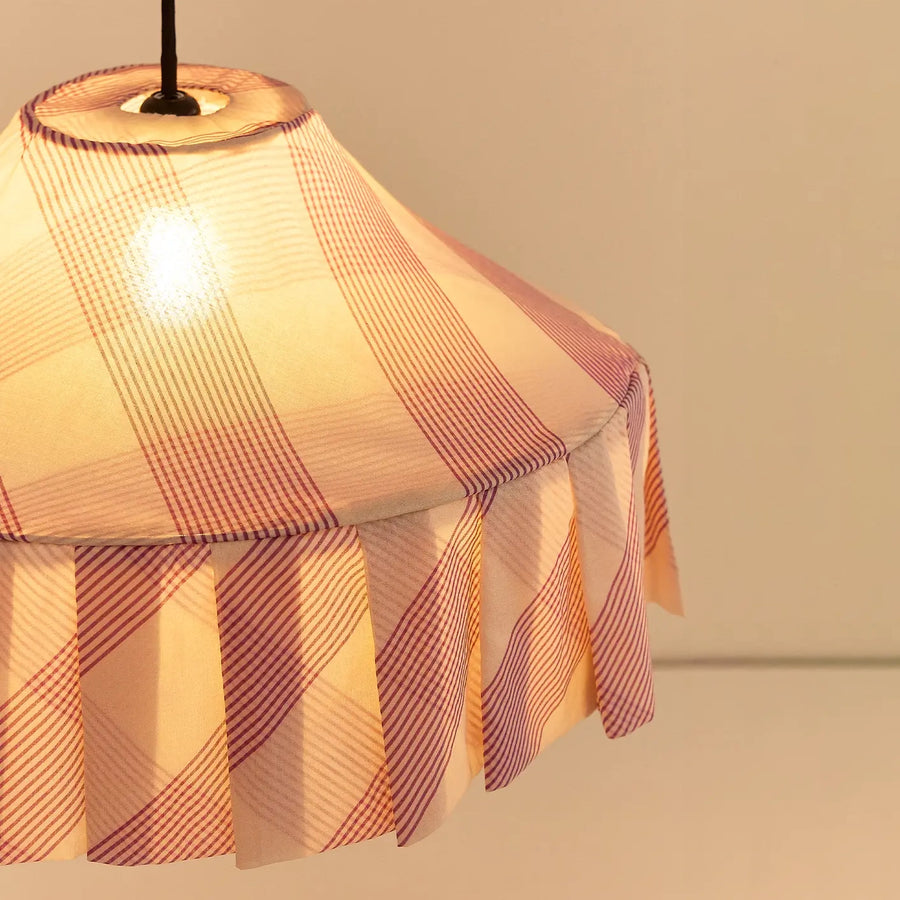 Pendant Lampshade Diam. 50cm Nicole - Lilac Diagonal Stripes