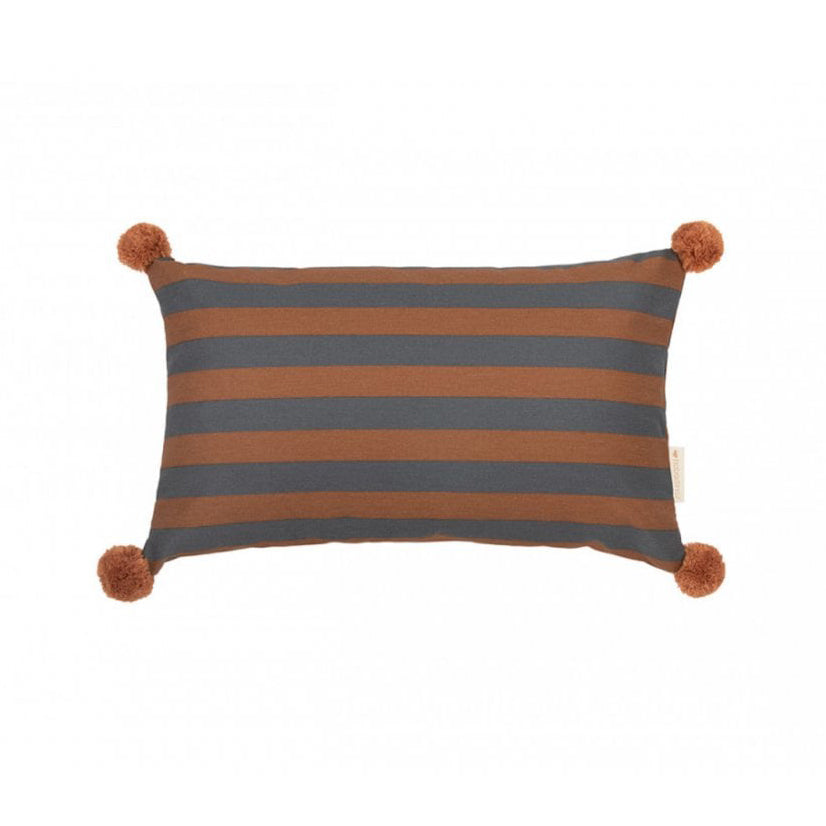 Majestic Rectangular Cushion - Blue Brown Stripes