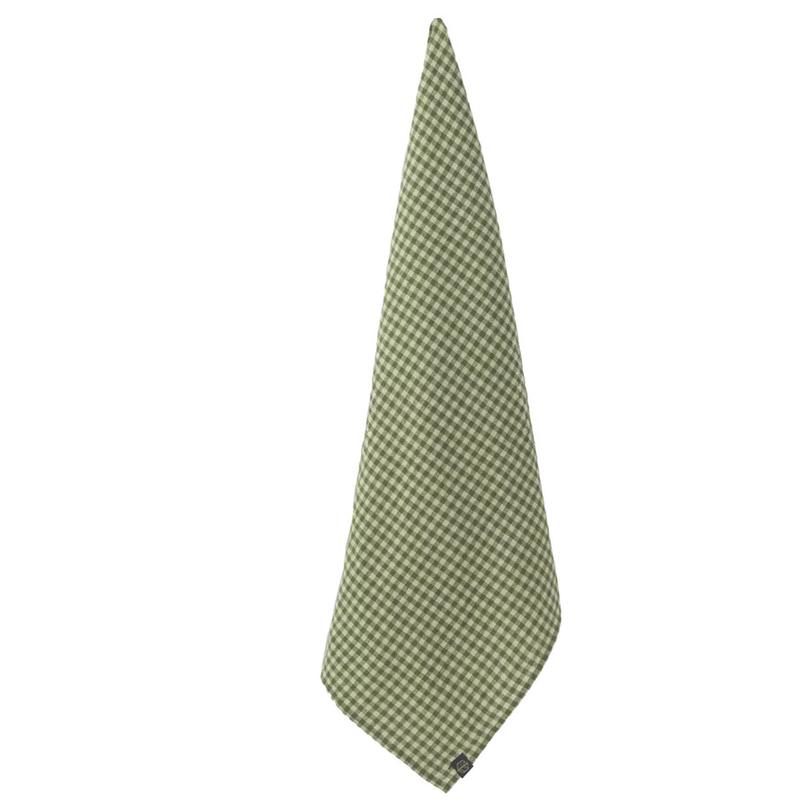 Checked Linen Kitchen Towel PIANA II Pesto