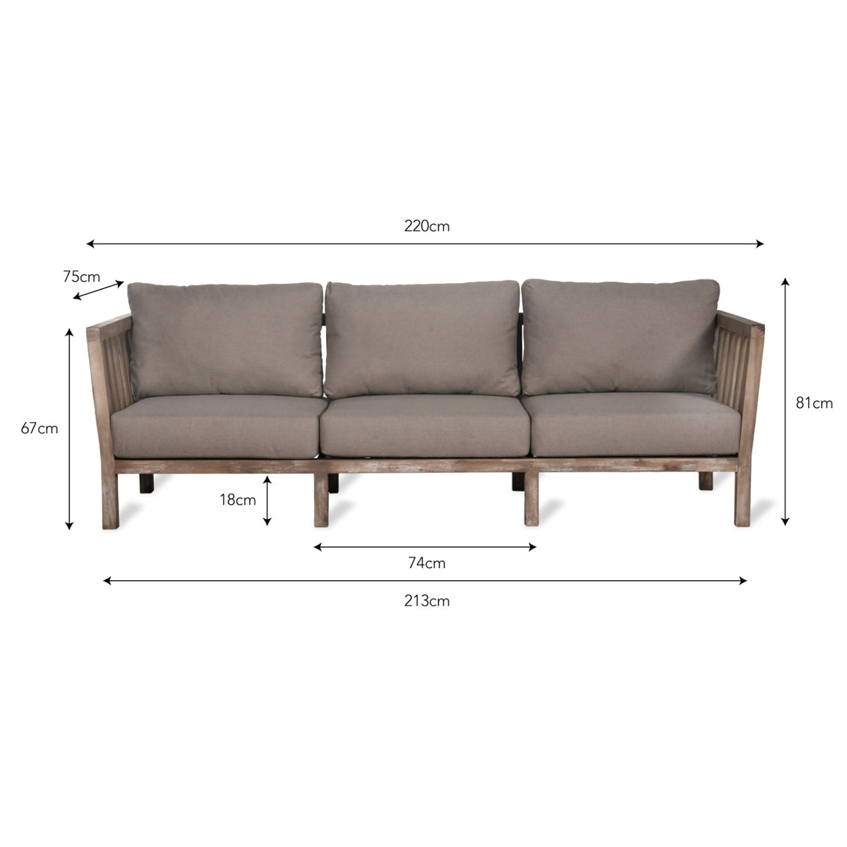 Garden Trading Porthallow 3 Seater Sofa Outdoor Furniture