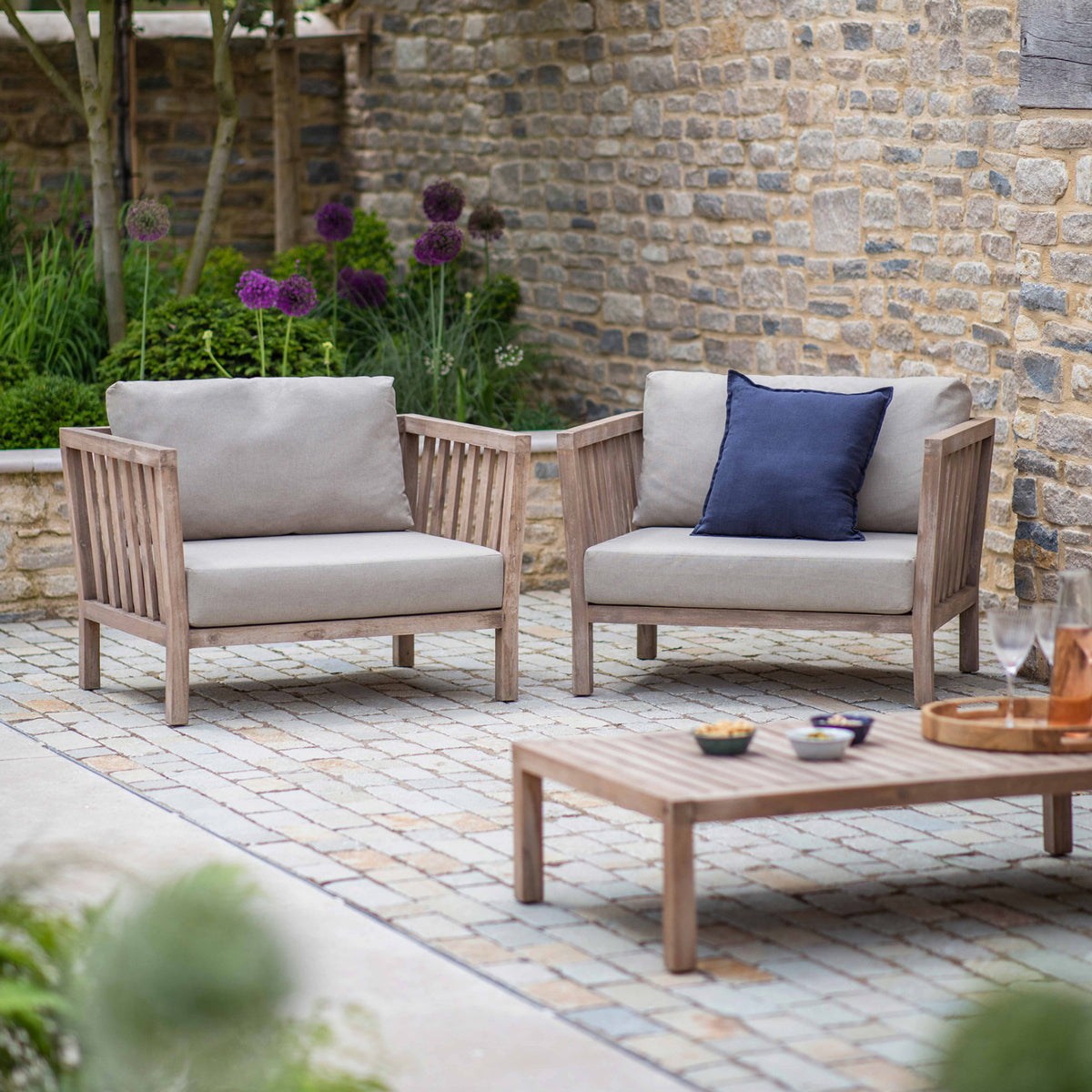Garden Trading Porthallow Armchairs Set of Two Outdoor Furniture