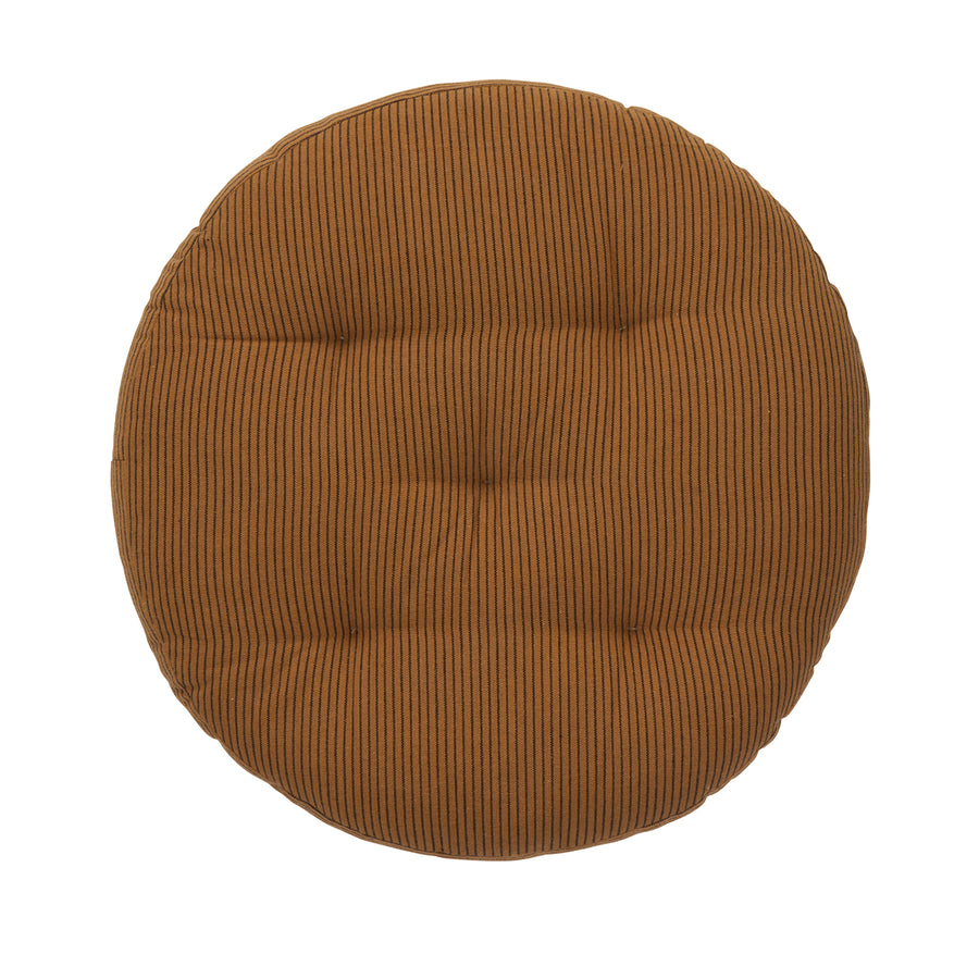 Round Cotton Chair Pad - Sugar Almond, Black