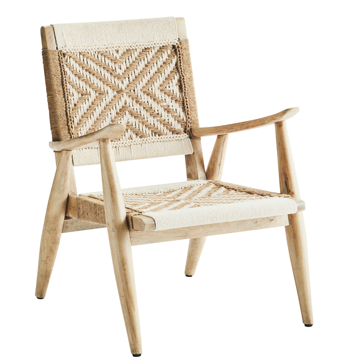 madam stoltz Wooden Lounge Chair white
