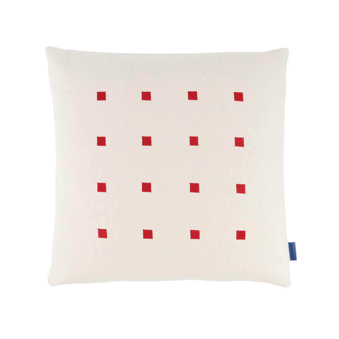 Embroidered Square Cushion Simon - Red