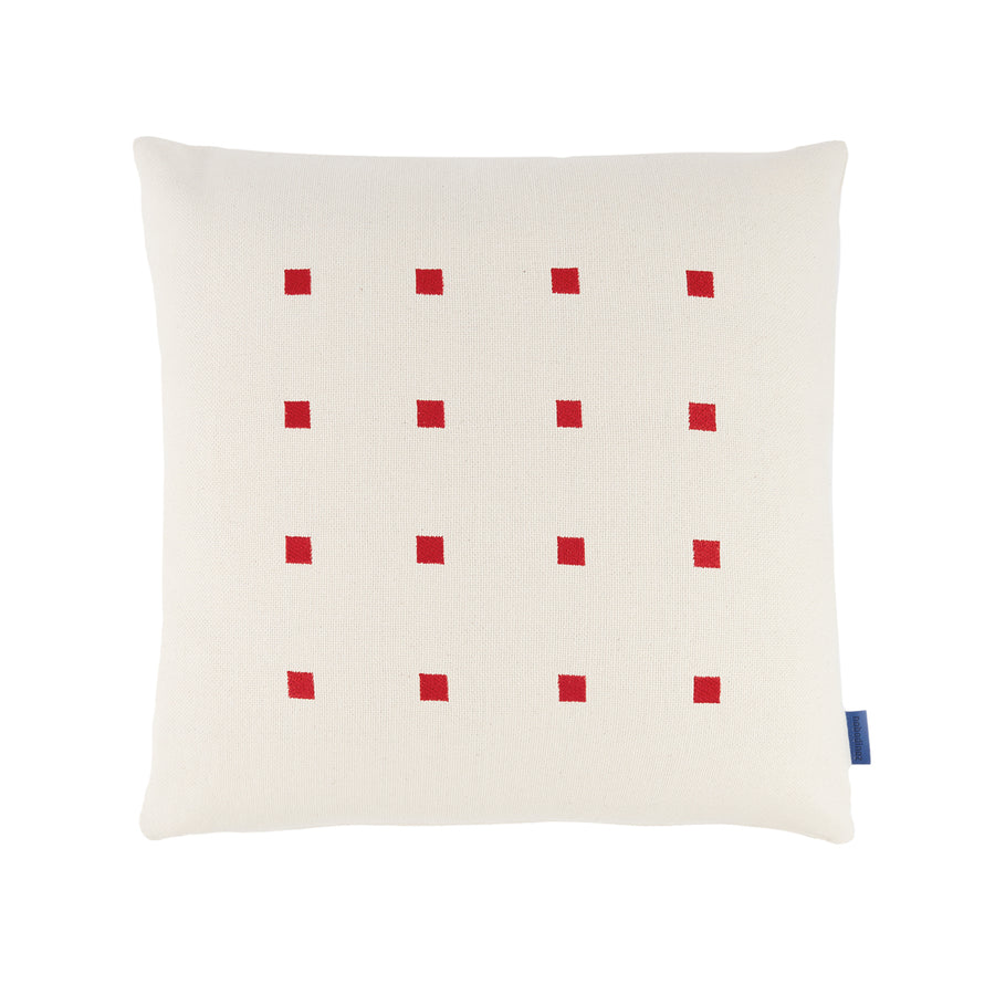 Embroidered Square Cushion Simon - Red