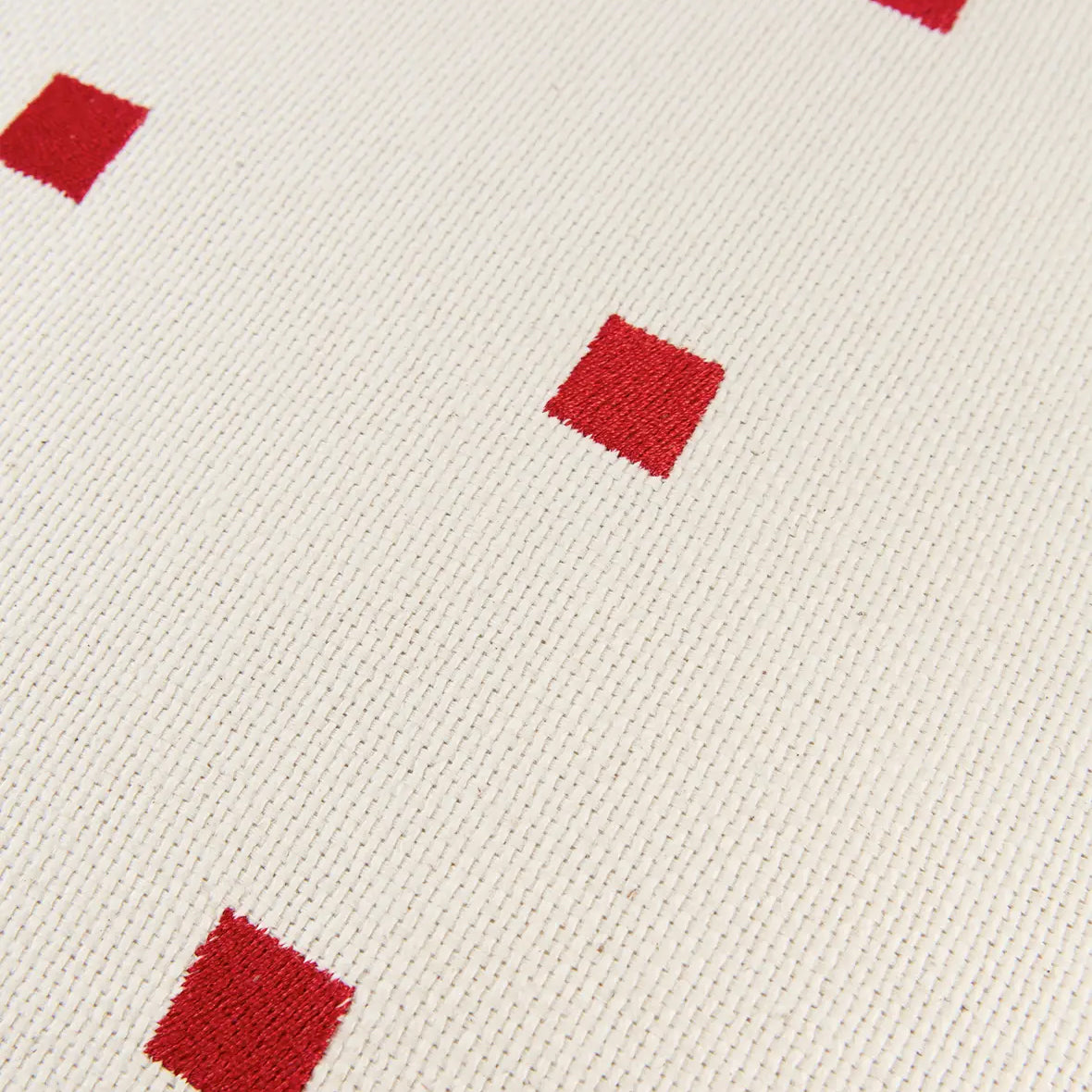 Embroidered Square Cushion Simon - Red
