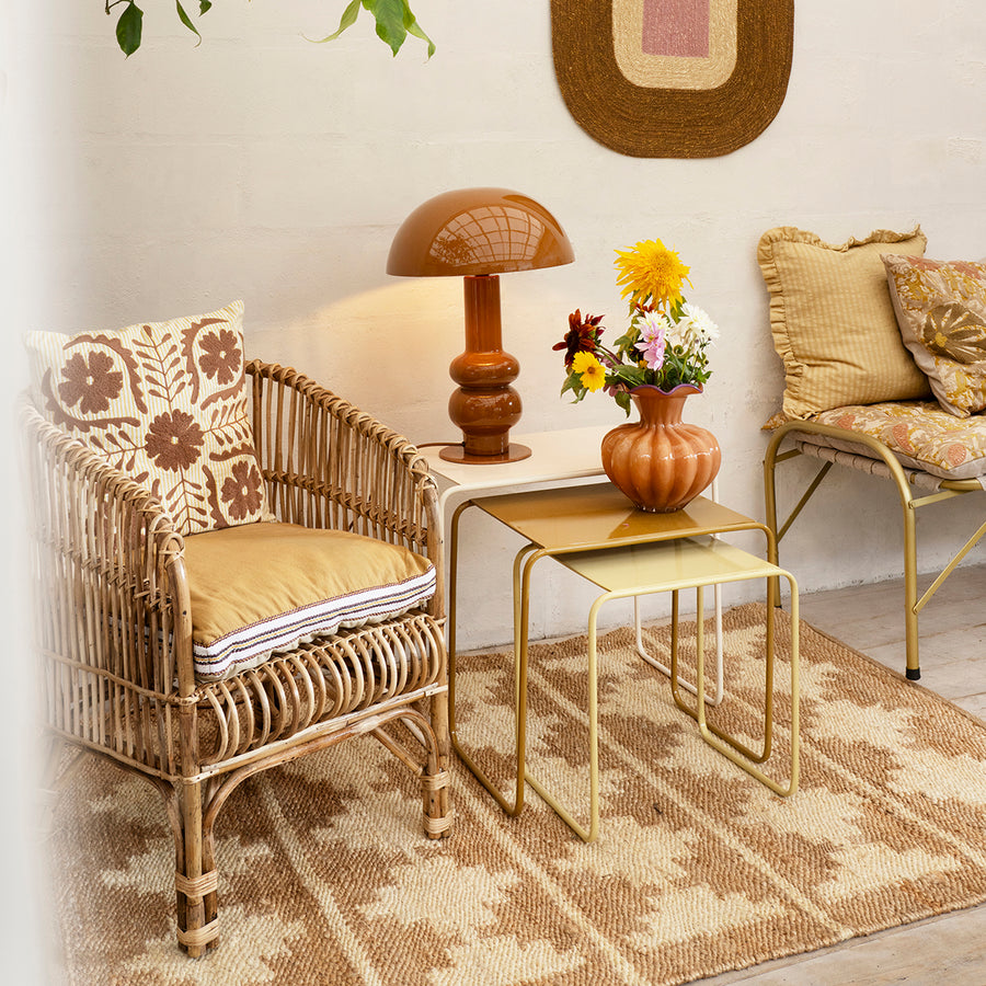 Ruffle Cushion - Light Yellow