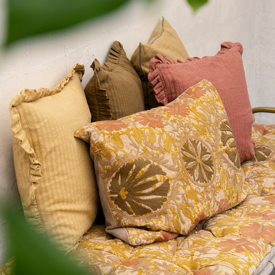 Ruffle Cushion - Maroon