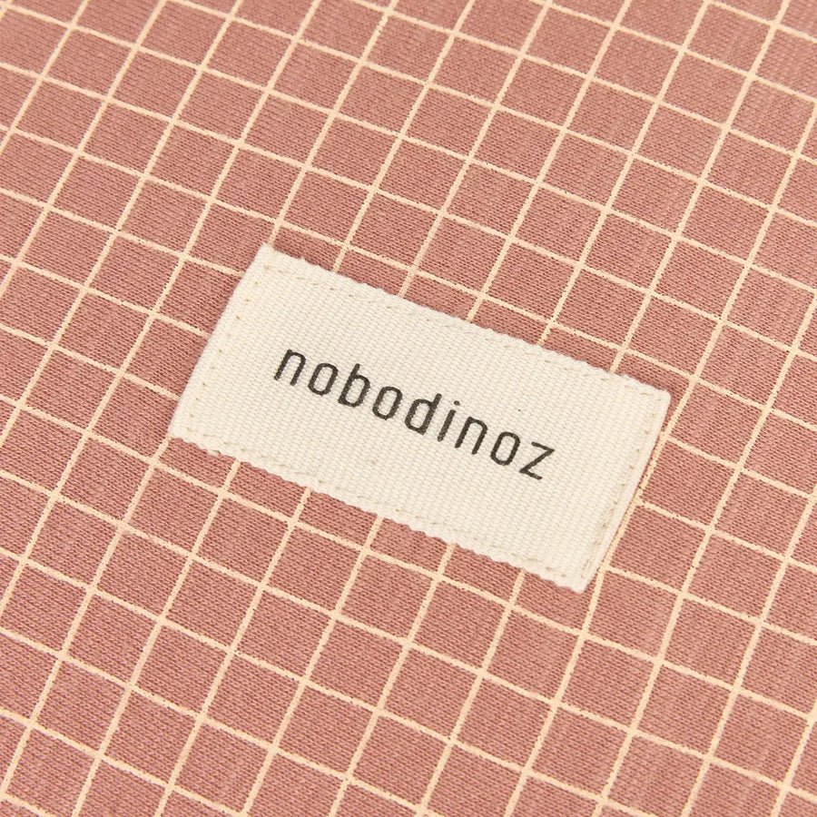 Nobodinoz Changing Cover Stories Limited edition - Organic Cotton Jersey Pink Cream Grid