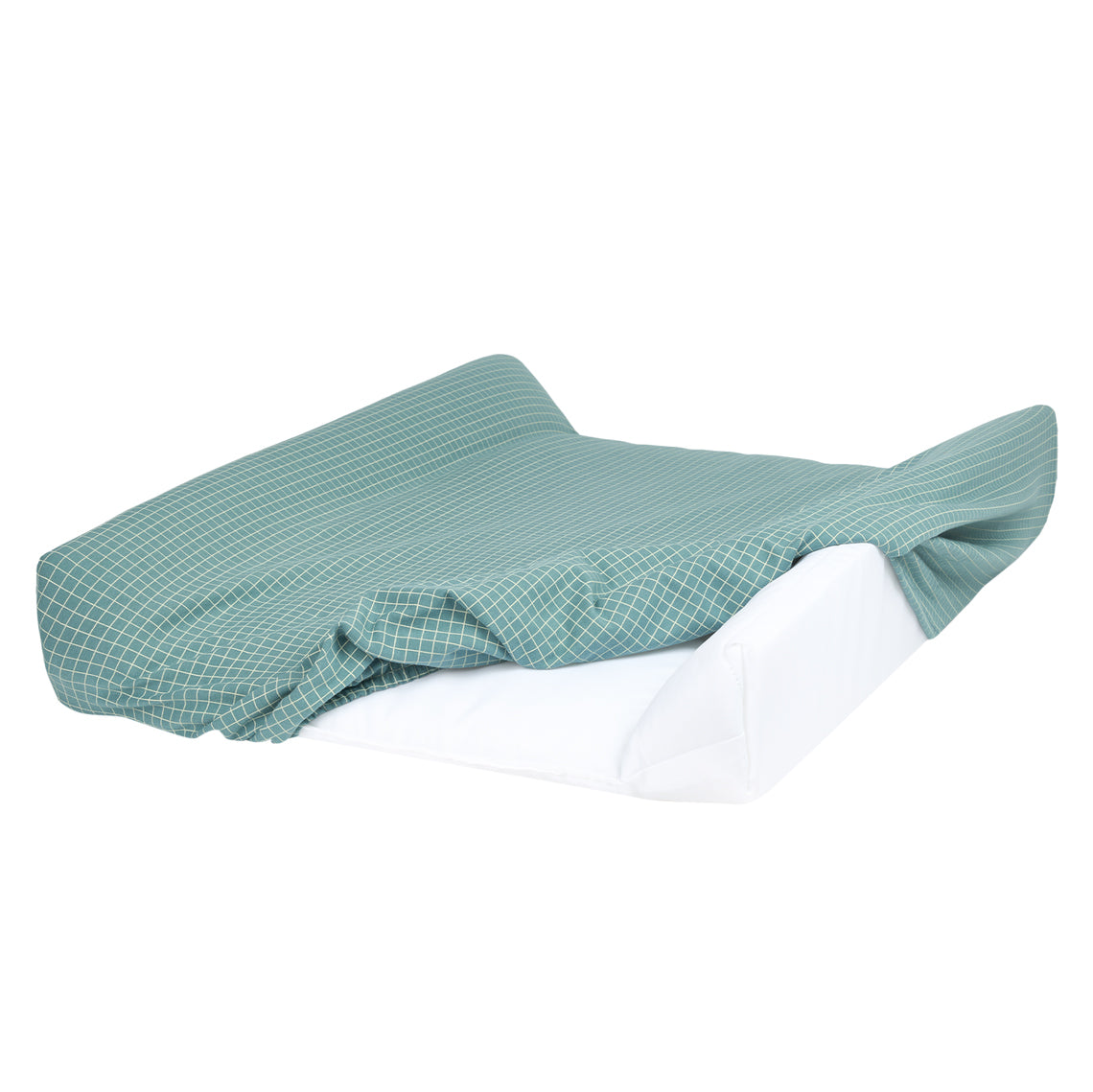 Nobodinoz Changing Cover Stories Limited edition - Organic Cotton Jersey Teal ream Grid