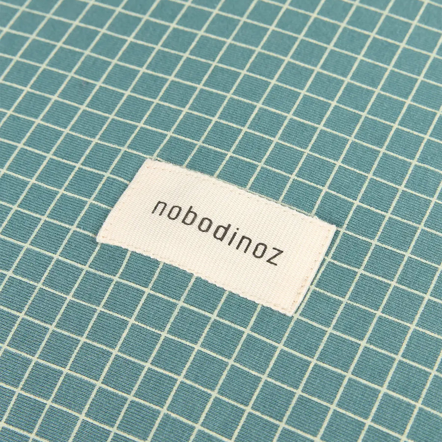 Nobodinoz Changing Cover Stories Limited edition - Organic Cotton Jersey Teal ream Grid