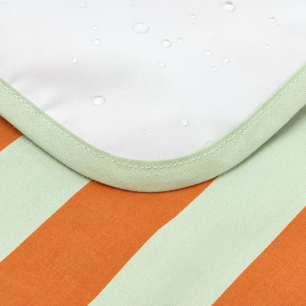 Nobodinoz Stories Waterproof Changing Pad - Green Orange Stripes