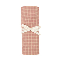 Thumbnail for Stories Ltd Baby Organic Fitted Sheet 70 x 140cm Pink Cream Grid