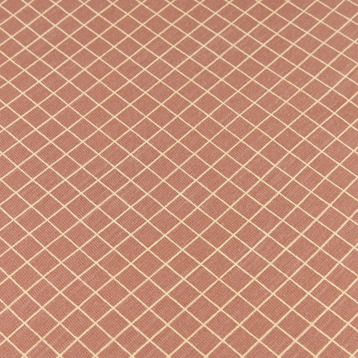 Stories Ltd Baby Organic Fitted Sheet 70 x 140cm Pink Cream Grid