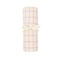 Thumbnail for Nobodinoz Stories Ltd Baby Organic Fitted Sheet 70 x 140cm Powder Mauve Grid