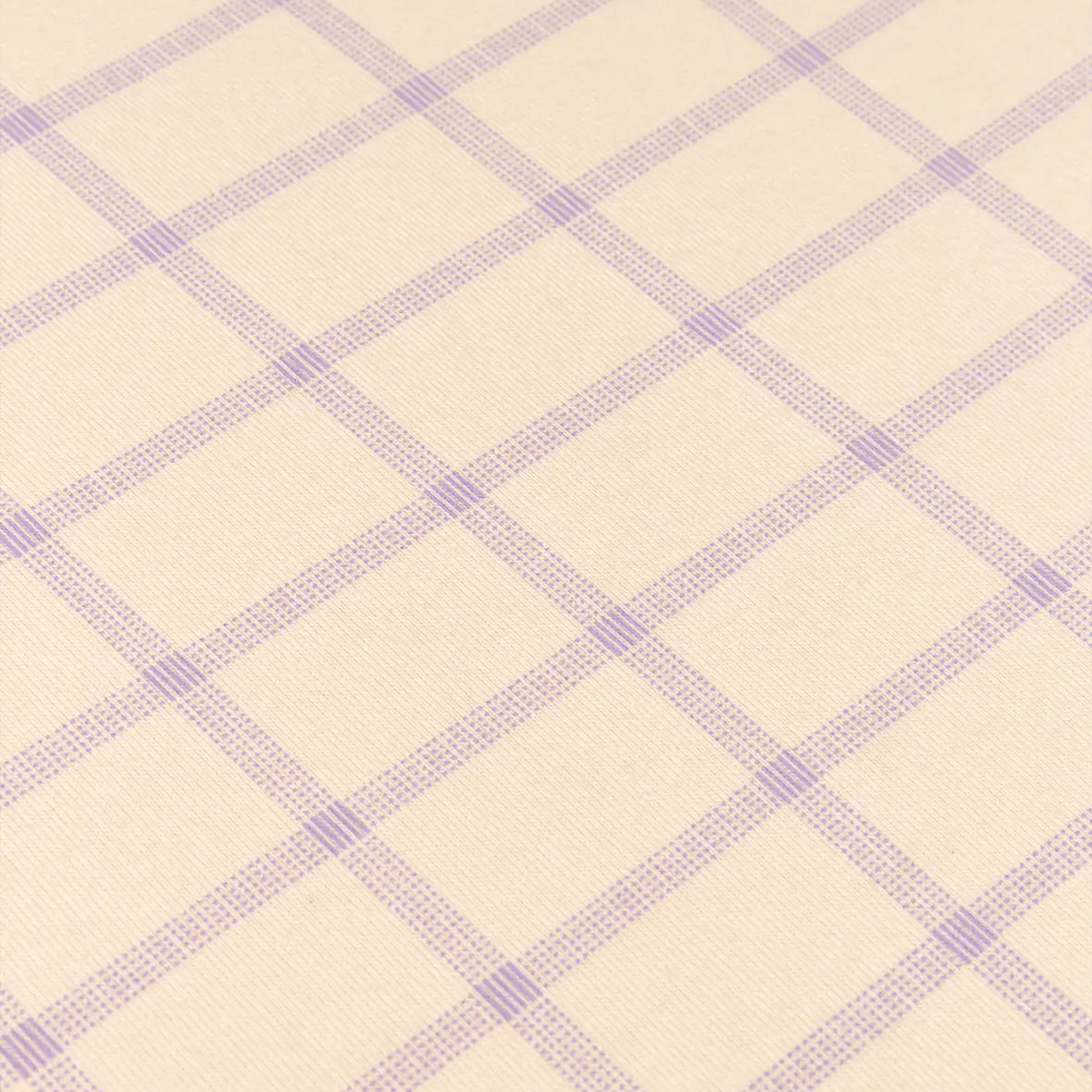 Nobodinoz Stories Ltd Baby Organic Fitted Sheet 70 x 140cm Powder Mauve Grid