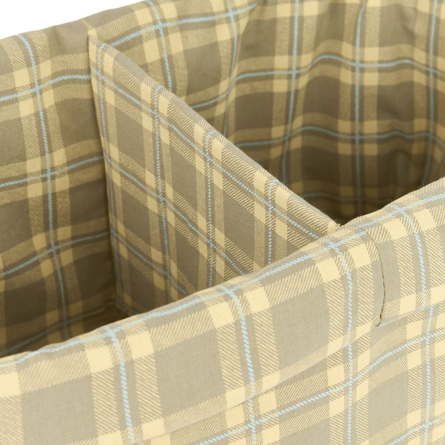 Nobodinoz Stories Ltd Double Storage Basket Green Lemon Squares