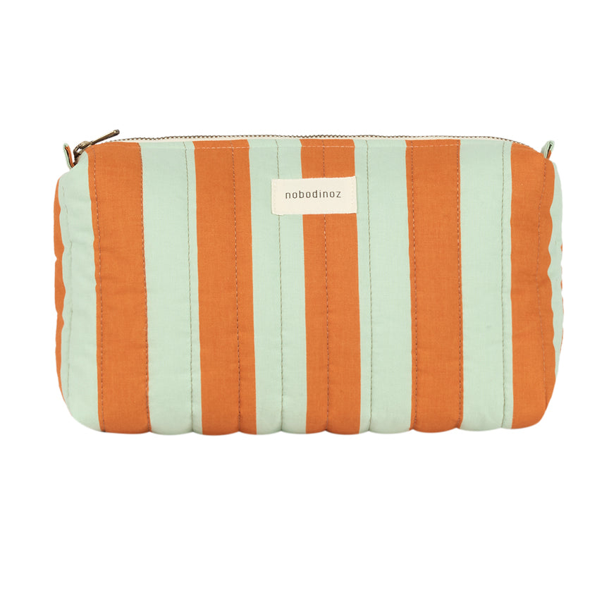 Nobodinoz Stories Ltd Toiletry Case - Green Orange Stripes