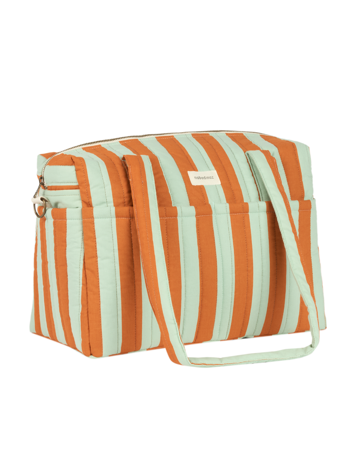 Stories Ltd Edition Stroller Bag Green Orange Stripes