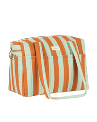 Thumbnail for Stories Ltd Edition Stroller Bag Green Orange Stripes
