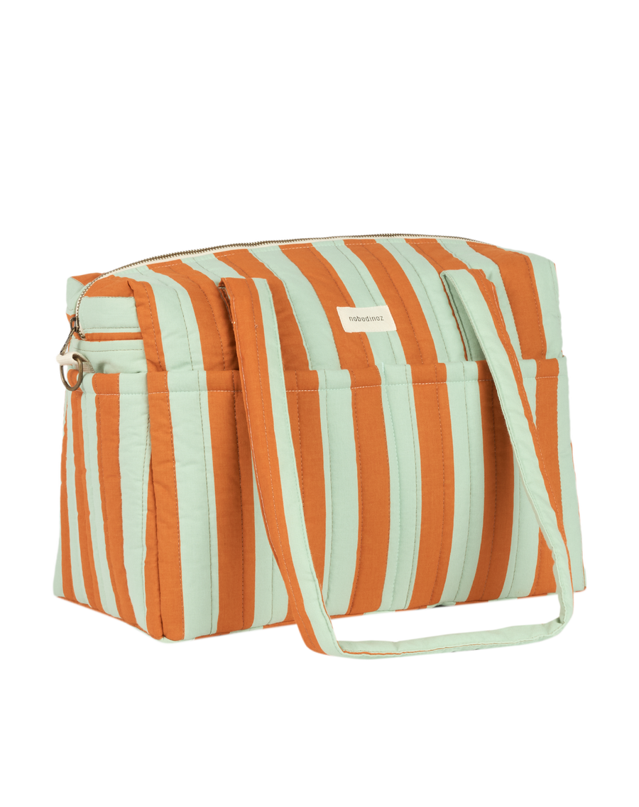 Stories Ltd Edition Stroller Bag Green Orange Stripes