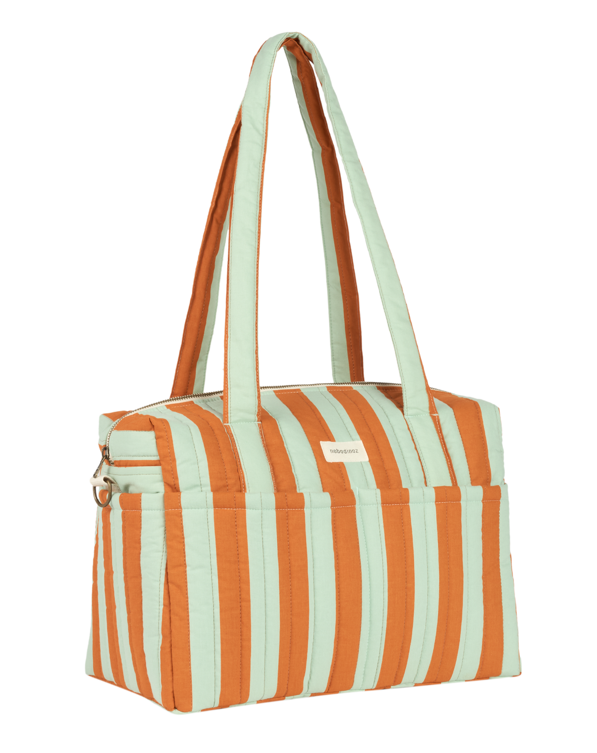 Stories Ltd Edition Stroller Bag Green Orange Stripes
