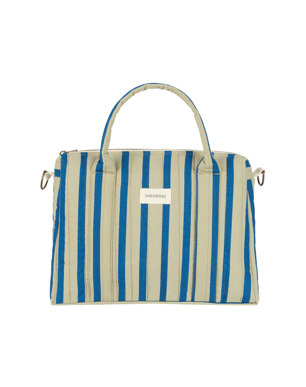 Stories Ltd Edition Stroller Organiser and Mini Bag Green Blue Stripes