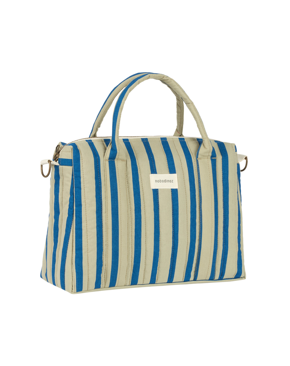 Stories Ltd Edition Stroller Organiser and Mini Bag Green Blue Stripes