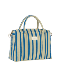 Thumbnail for Stories Ltd Edition Stroller Organiser and Mini Bag Green Blue Stripes