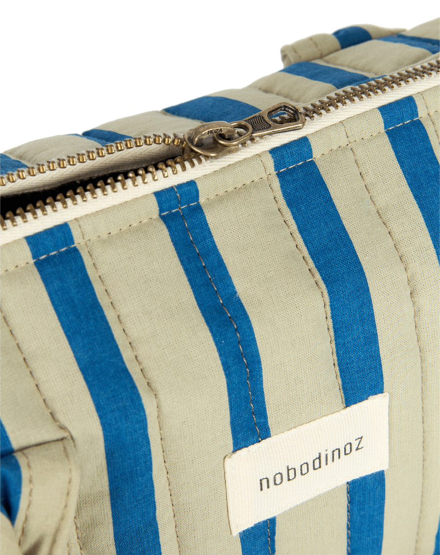 Stories Ltd Edition Stroller Organiser and Mini Bag Green Blue Stripes