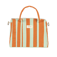 Thumbnail for Stories Ltd Edition Stroller Organiser and Mini Bag Green Orange Stripes