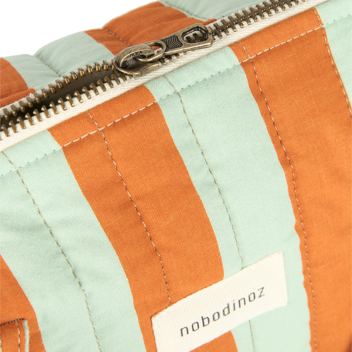 Stories Ltd Edition Stroller Organiser and Mini Bag Green Orange Stripes