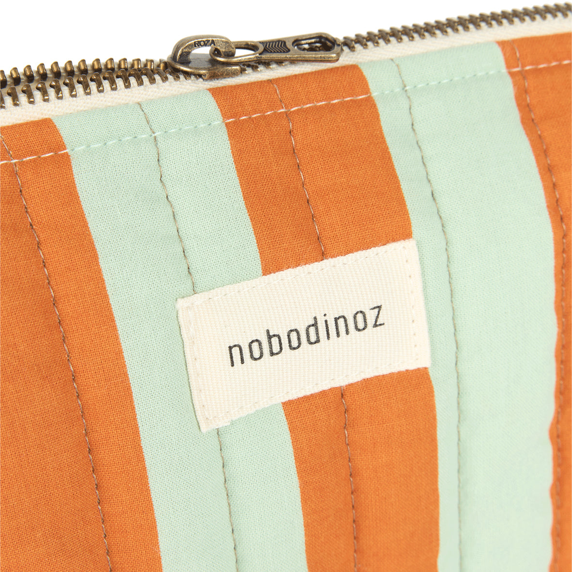 Nobodinoz Stories Ltd Toiletry Case - Green Orange Stripes