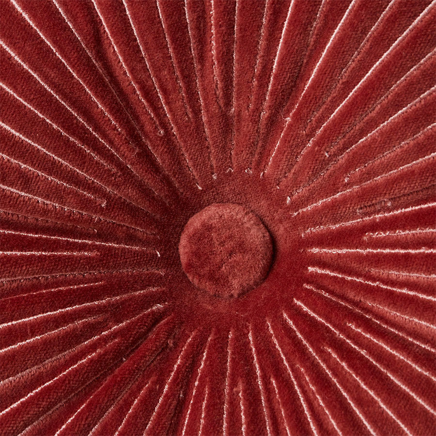 Round Ripple Cushion Burgundy ø35cm
