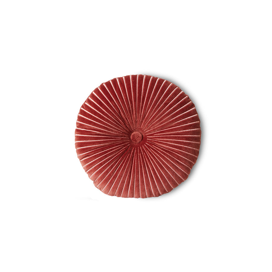Round Ripple Cushion Burgundy ø35cm