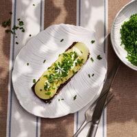 Thumbnail for Cake Plate Leaf Glazed Earthenware