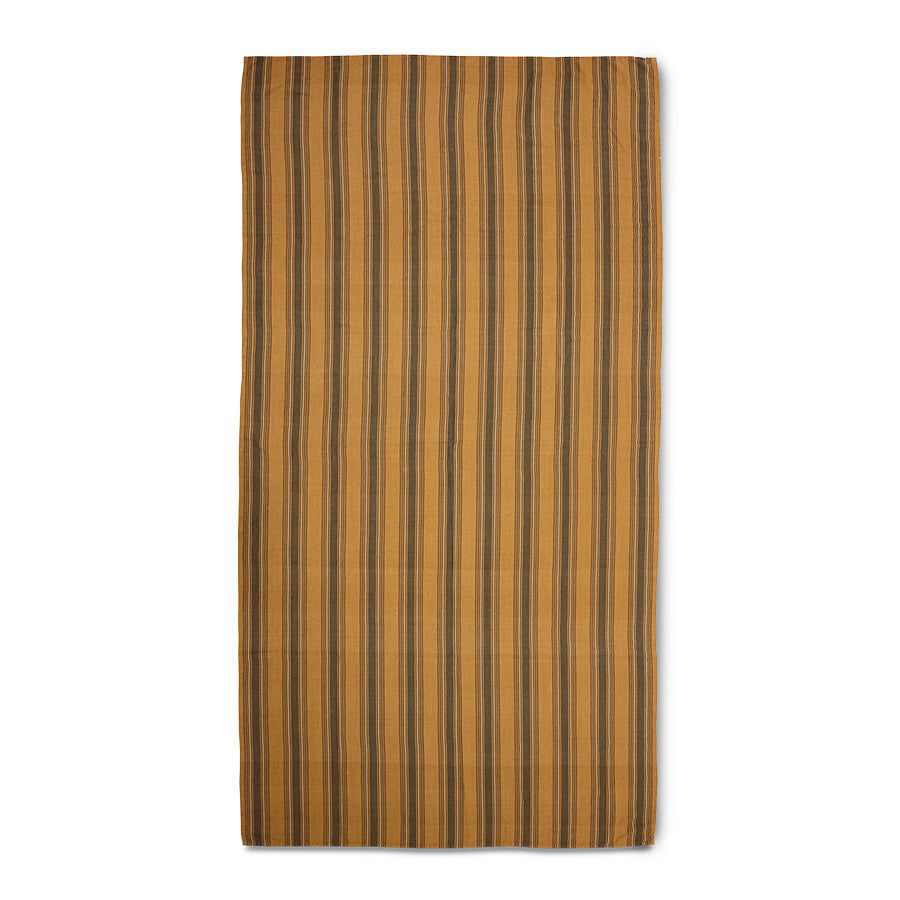 Vida Striped Table Cloth Amber/Grey, 160x300cm