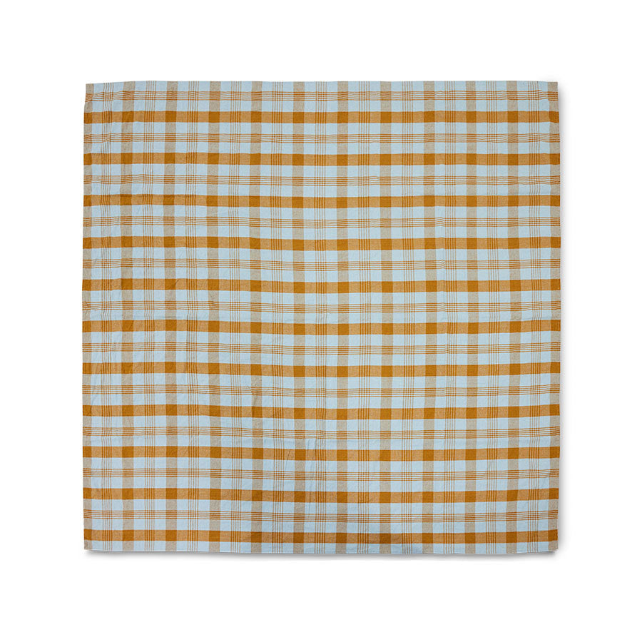 Vida Check Table Cloth Amber/Blue, 180x180cm