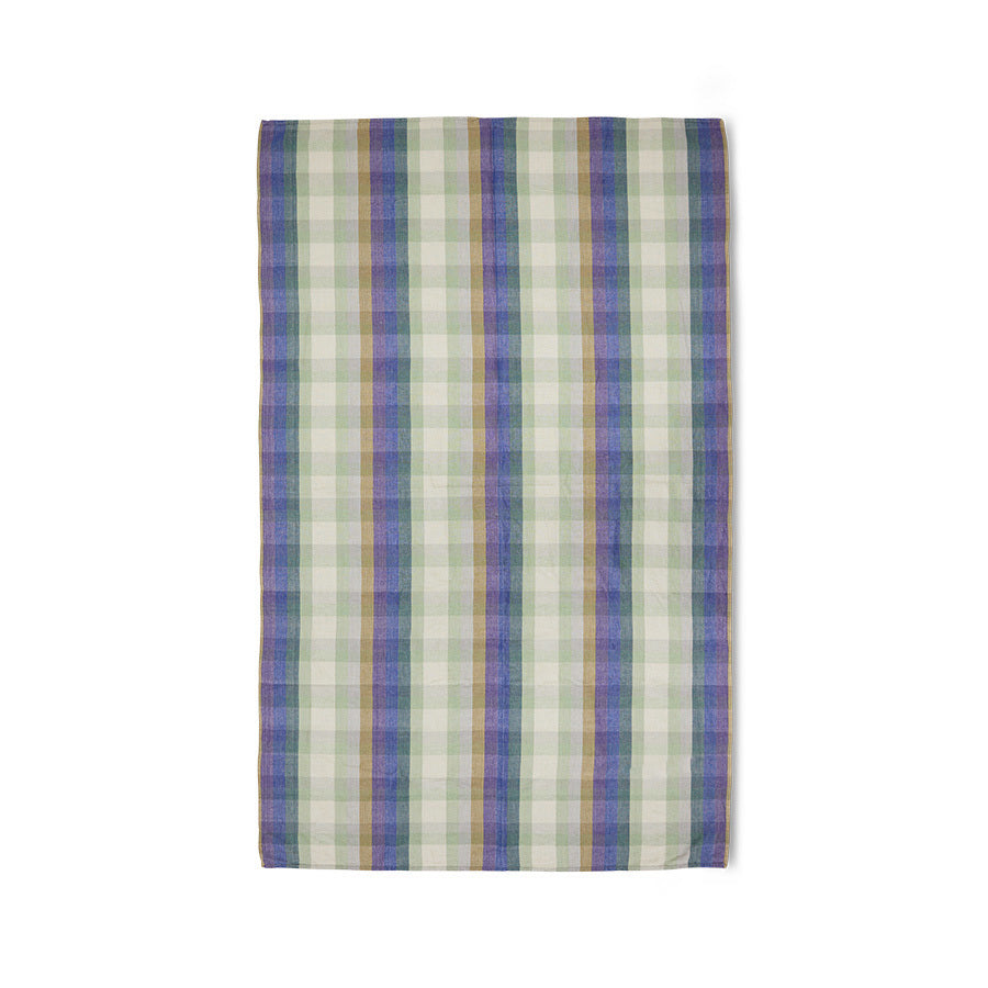 Vida Check Table Cloth Mint/Colbalt, 140x220cm
