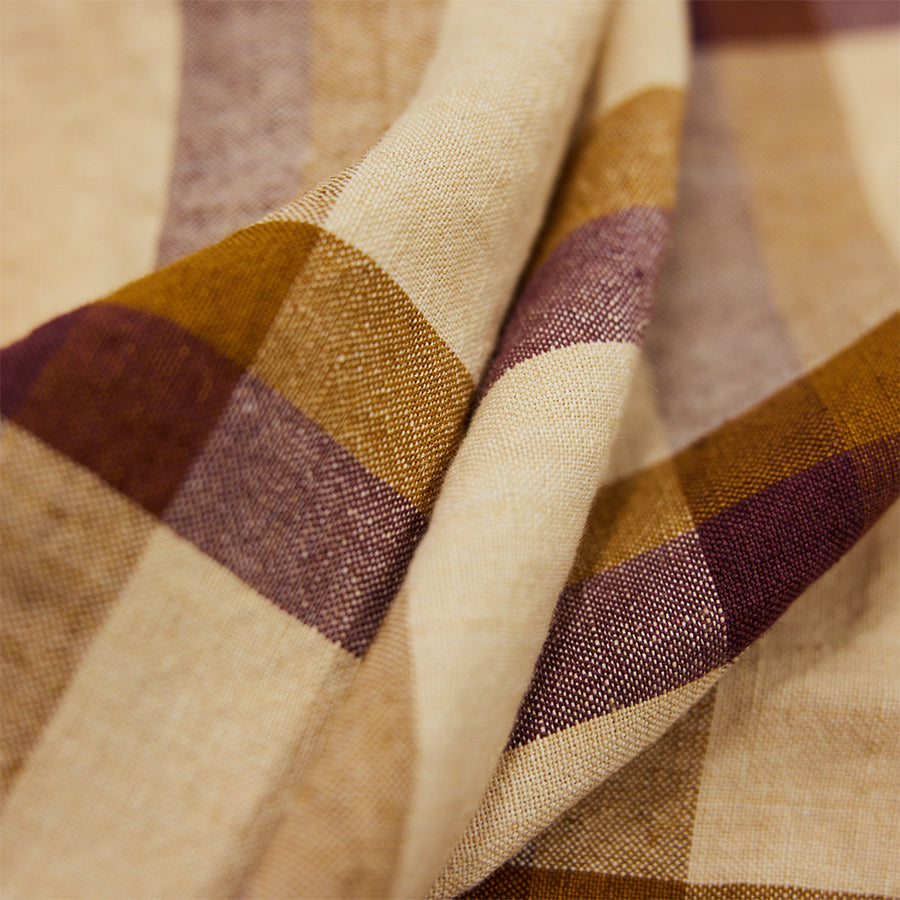 Vida Check Table Cloth Chestnut/ Cream, 140x220cm
