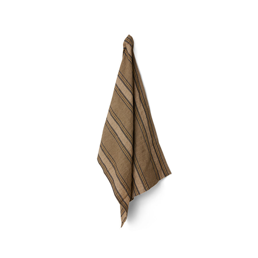 Vida Striped Tea Towel Sand/ Cream 50cm x 70cm