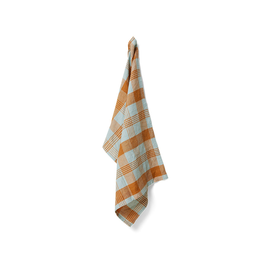 Vida Striped Tea Towel Amber/Blue 50cm x 70cm