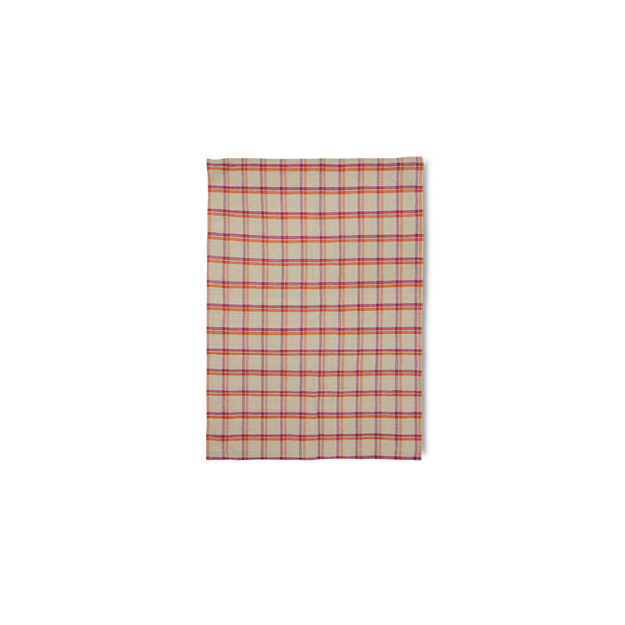 Vida Striped Tea Towel Strawberry/Cream 50cm x 70cm