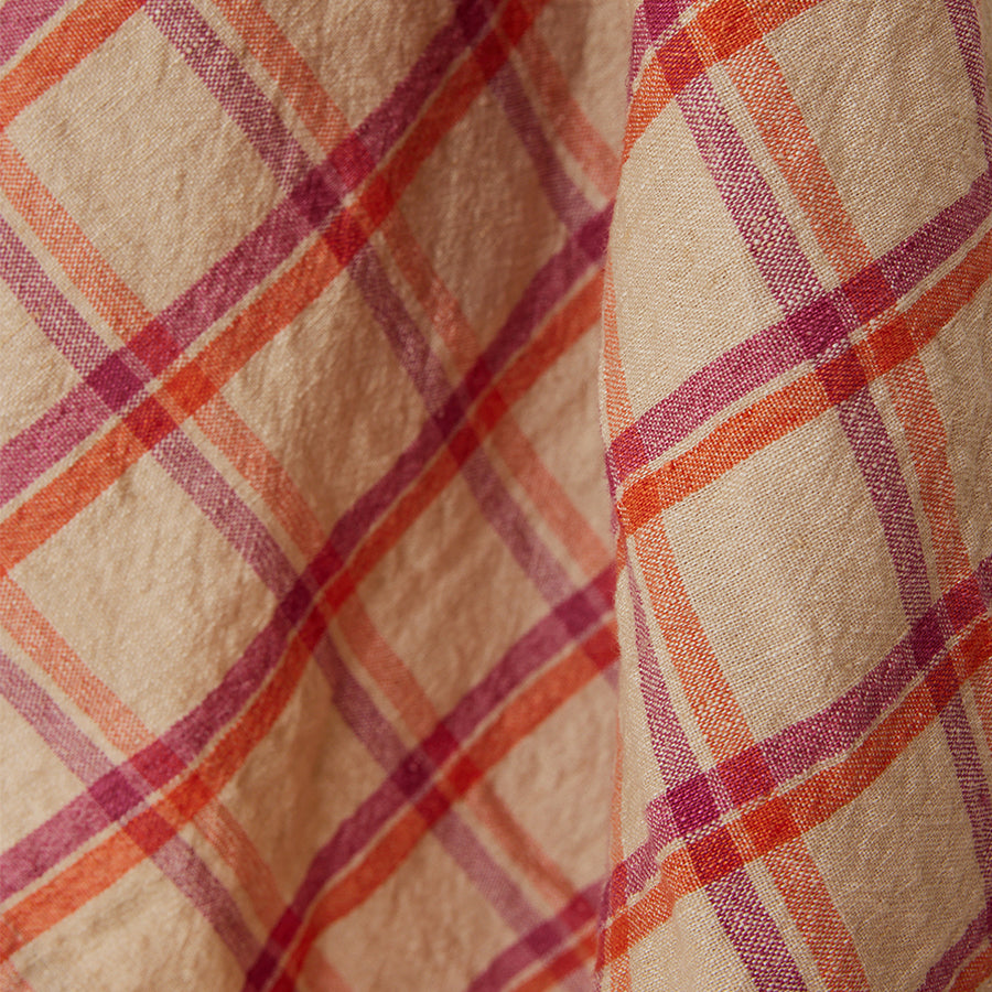 Vida Striped Tea Towel Strawberry/Cream 50cm x 70cm