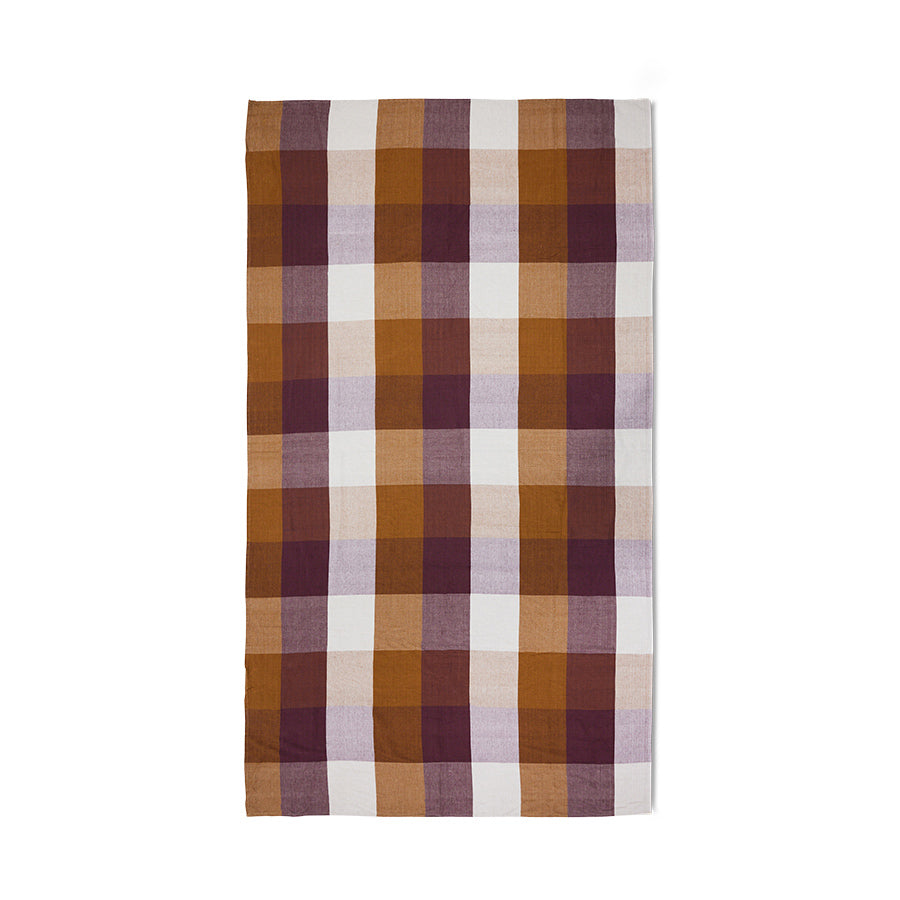 Vida Check Table Cloth Amber/Burgundy, 140x220cm
