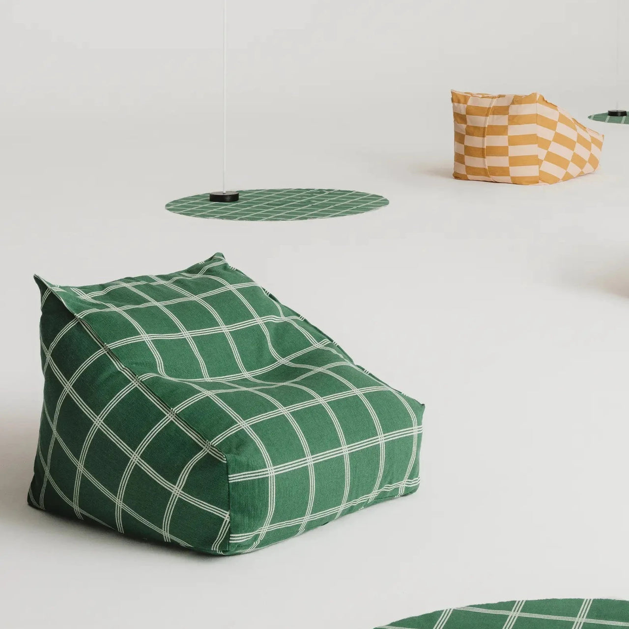 Armchair Beanbag Vibes Mustard and Sand Tiles