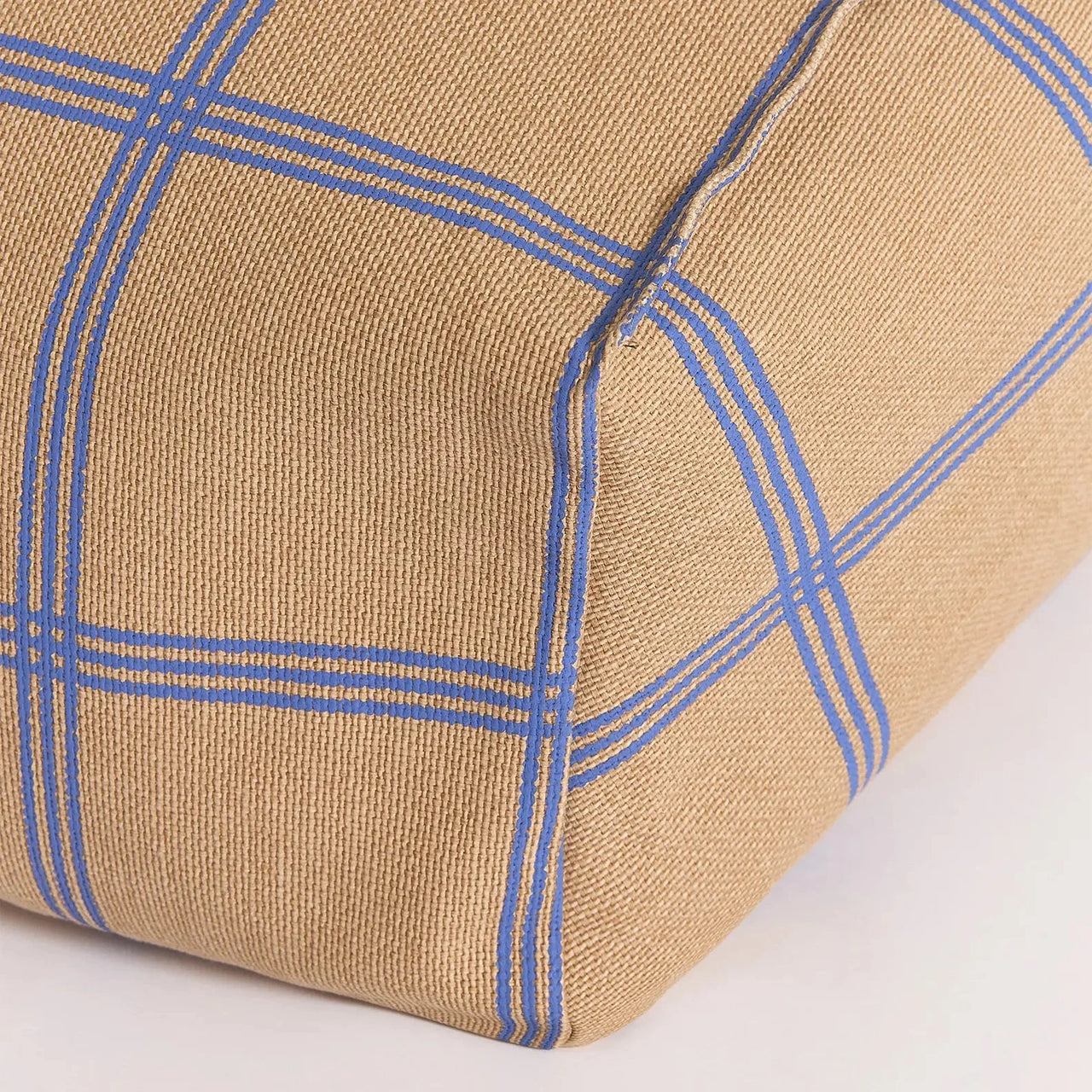 Armchair Beanbag Vibes Brown Blue Windowpane
