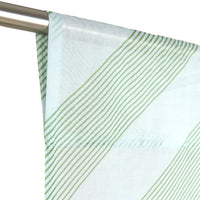 Thumbnail for Sheer Cotton Voile Curtain Wendy  - Green Diagonal Stripes