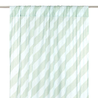 Thumbnail for Sheer Cotton Voile Curtain Wendy  - Green Diagonal Stripes